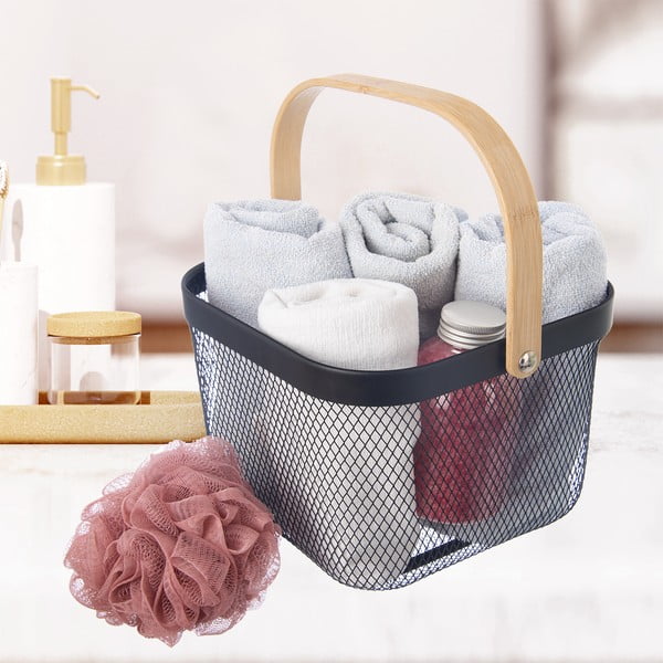 Fémhuzalos fém tárolókosár 24,5x24,5x30 cm Radka – Orion-image-1