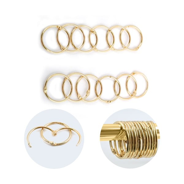 Matt aranyszínű zuhanyfüggöny karika szett 12 db-os Ringo Small – Spirella-image-4