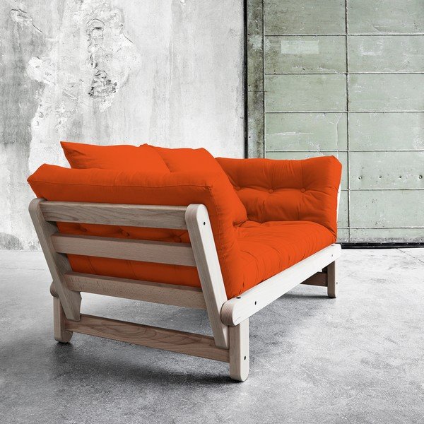 Beat Beech/Orange kihúzható kanapé - Karup-image-1