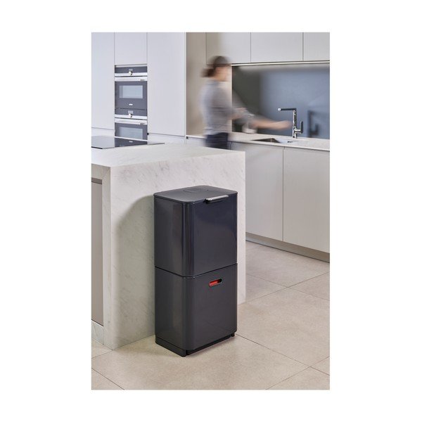 Totem Max háromrekeszes grafitszürke szelektív szemetes, 60 l - Joseph Joseph-image-2