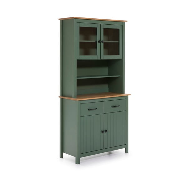 Zöld borovi fenyő tálalószekrény 90x180 cm Miranda – Marckeric-image-2
