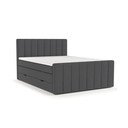 Szürke ágyneműtartós boxspring ágy 180x200 cm Ruby – Maison de Rêve