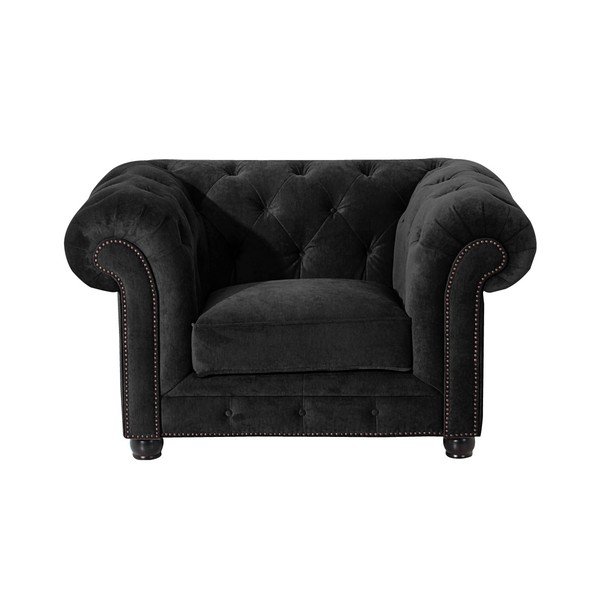 Orleans Velvet fekete fotel - Max Winzer