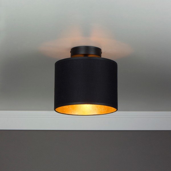 MIKA XS CP fekete mennyezeti lámpa, aranyszínű részletekkel, ⌀ 20 cm - Sotto Luce-image-1