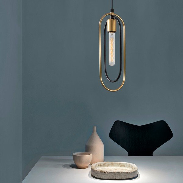 Fekete-aranyszínű függőlámpa Cerco – Opviq lights-image-1