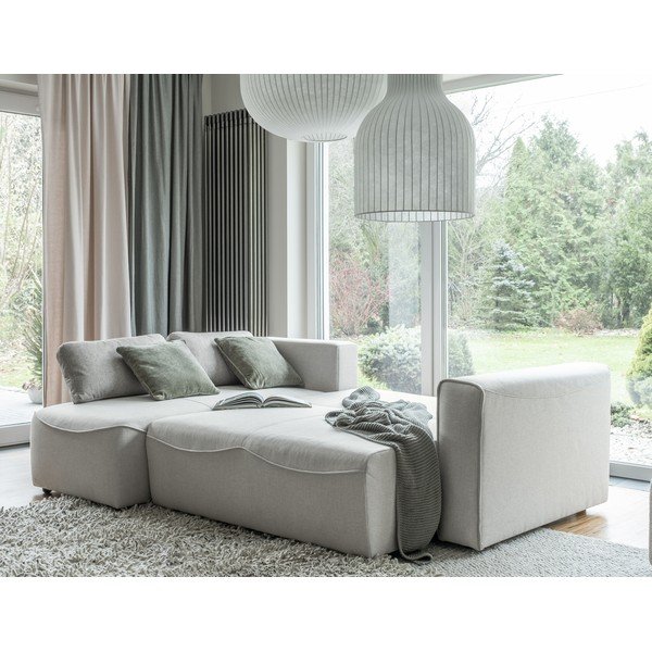 Krémszínű kinyitható sarokkanapé (variálható) Homely Tommy – Miuform-image-3