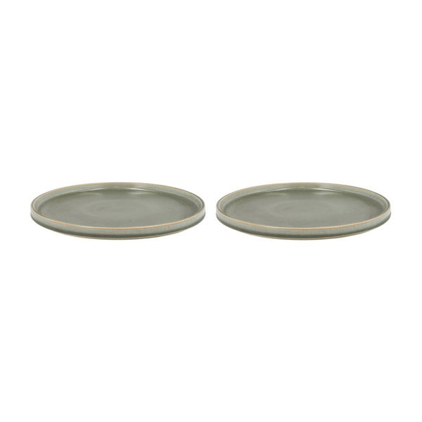 Fjord 2 db-os zöld porcelán desszertes tányér szett, ø 20,8 cm - Villa Collection