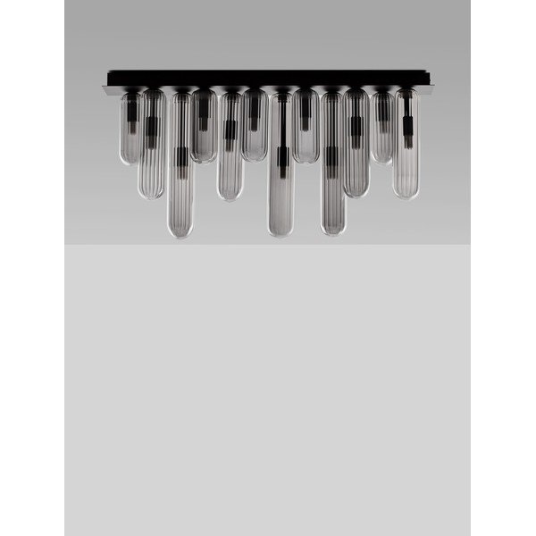 Szürke üveg mennyezeti lámpa üveg búrával 10x72 cm Gustave – Nova Luce-image-2