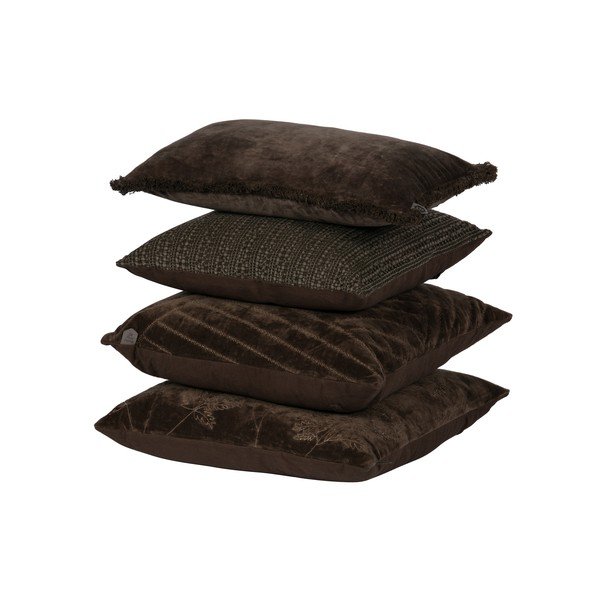 Velvet Coffee barna díszpárna, 50 x 50 cm - BePureHome-image-1