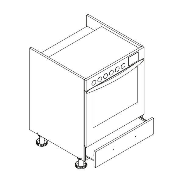Alsó konyhaszekrény beépíthető sütőhöz (szélesség 60 cm) Kai – STOLKAR-image-3
