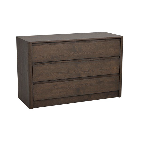 Sötét natúr színű komód tölgyfa dekorral 110x70x45 cm Melstone – Rowico
