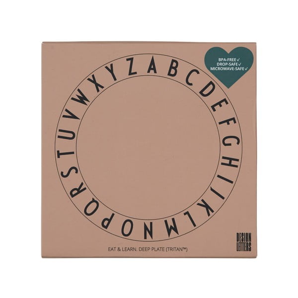 Eat & Learn bézs gyerek mélytányér, ø 15,5 cm - Design Letters-image-1
