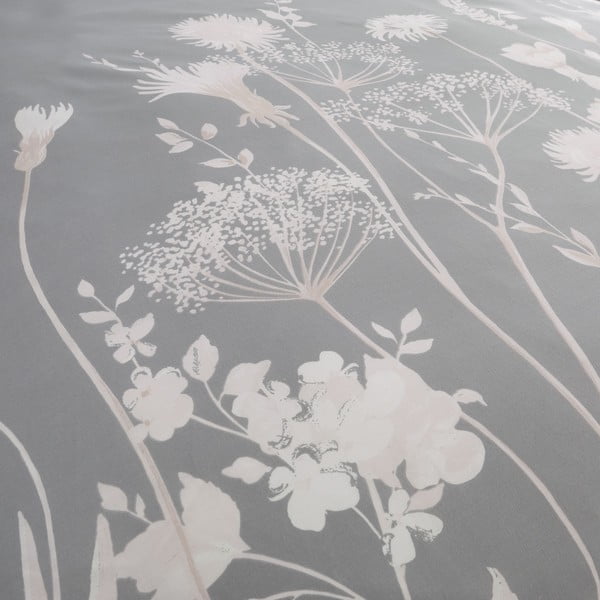Szürke kétszemélyes ágyneműhuzat 200x200 cm Meadowsweet Floral – Catherine Lansfield-image-4