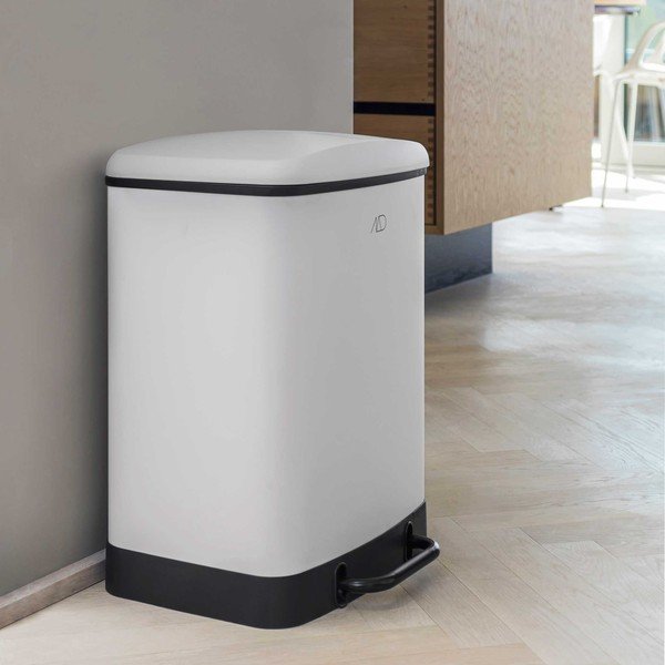 Fehér fém pedálos szelektív szemetes 24 l Wonda – Mette Ditmer Denmark-image-1