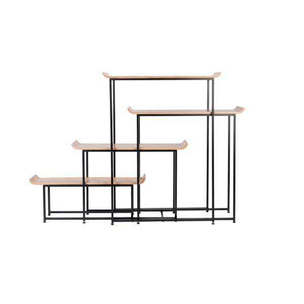 Fekete-natúr színű bambusz polcos állvány 114x148 cm Flodka – Zuiver-image-3