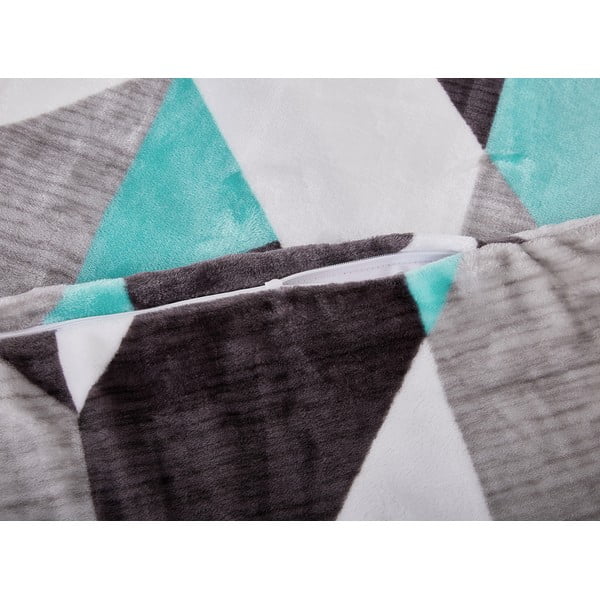 Szürke-türkiz egyszemélyes mikroplüss ágyneműhuzat 140x200 cm Abstract  – My House-image-2