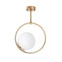 Fehér-sárgaréz színű mennyezeti lámpa üveg búrával 39x26 cm Dolunay – Opviq lights