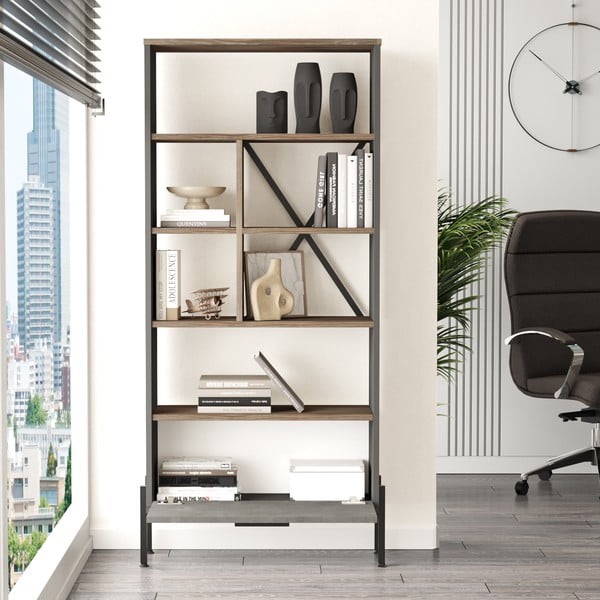 Szürke könyvespolc 75,5x161 cm Magda – Kalune Design-image-3