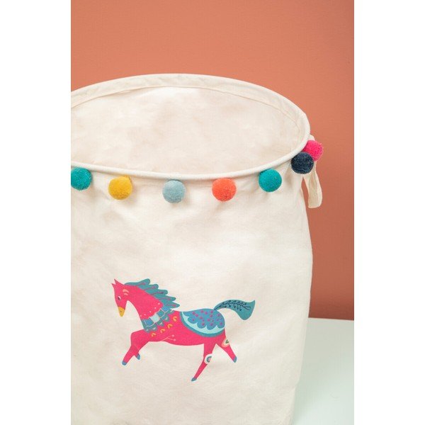 Fehér textil játéktároló kosár ø 38x48 cm Mimo Eclectic Horse – Premier Housewares-image-4