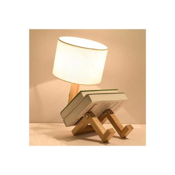 Krémszínű tömörfa asztali lámpa (magasság 46 cm) WoodenMan – Squid Lighting