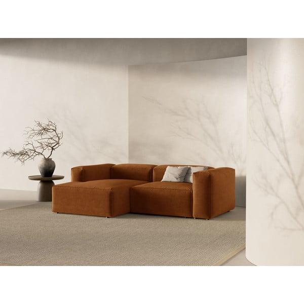 Téglavörös sarokkanapé (bal oldali-heverő résszel) Bergamo – Cosmopolitan Design-image-1