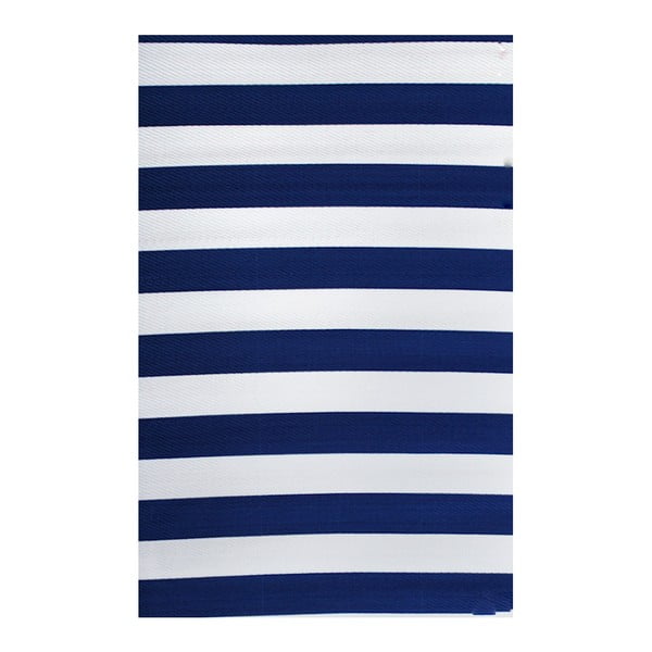 Stripes kék-fehér, kül- és beltérre is alkalmas, kétoldalas szőnyeg, 90 x 150 cm - Green Decore