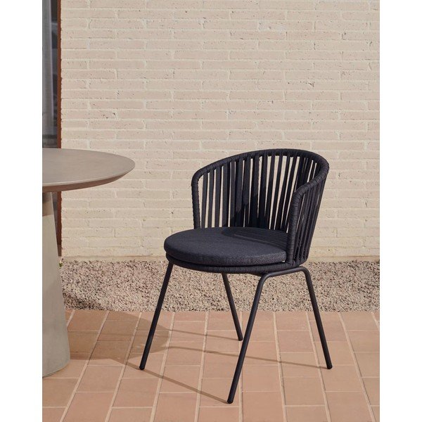 Fekete fém kerti szék Saconca – Kave Home-image-1