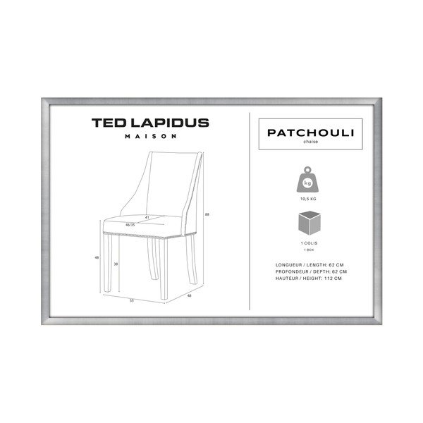 Patchouli szürkésbarna bükkfa szék, fekete lábakkal - Ted Lapidus Maison-image-3