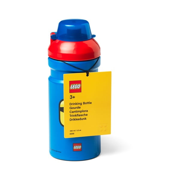 Iconic kék kulacs piros kupakkal, 390 ml - LEGO®-image-1