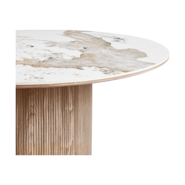 Kerek étkezőasztal márvány dekoros asztallappal ø 140 cm Athens – House Nordic-image-1