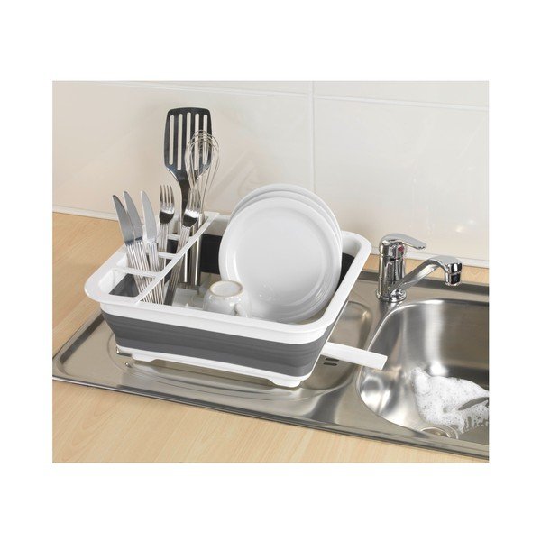 Rack fehér-szürke összecsukható edényszárító - Wenko-image-4