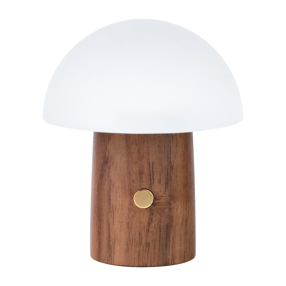 Fehér-sötét natúr színű LED asztali lámpa (magasság 7 cm) Alice Mushroom Gingko