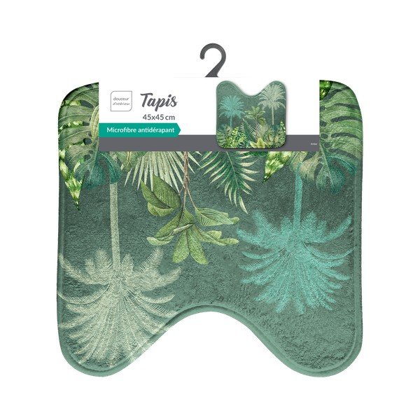 Zöld textil fürdőszobai kilépő WC-hez 45x45 cm Vagabonde – douceur d'intérieur-image-2