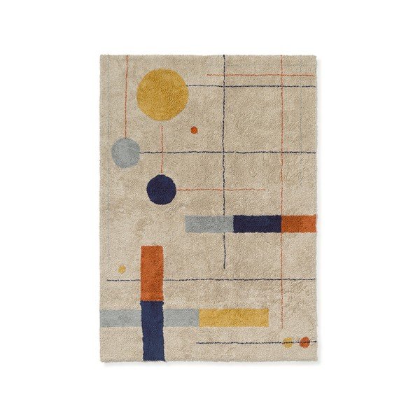Bézs mosható-kézi szövésű pamut szőnyeg 170x240 cm Geometrical Shapes – Lorena Canals