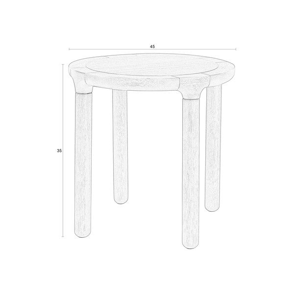 Kerek tárolóasztal kőrisfa dekorral ø 45 cm Storm – Zuiver-image-4