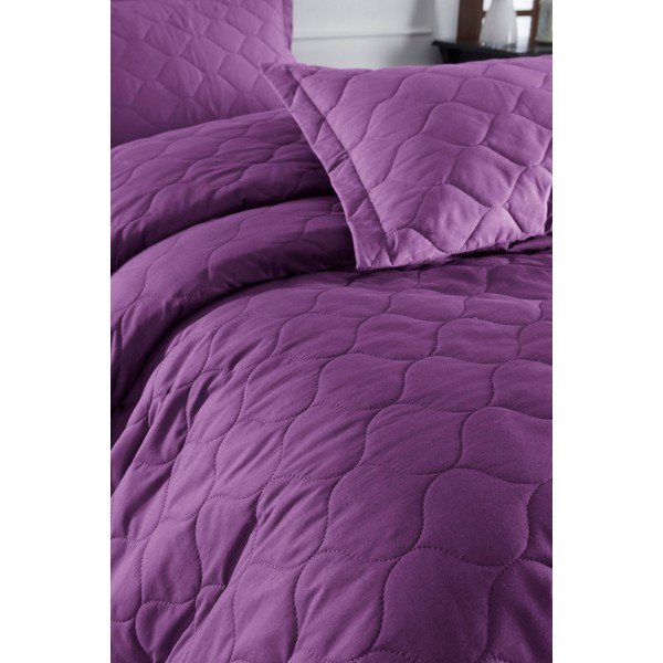 Fresh lila ágytakaró 2 db ranforce pamut párnahuzattal, 225 x 240 cm - EnLora Home-image-1