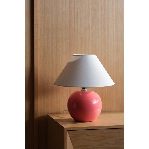 Rózsaszín-krémszínű kerámia asztali lámpa (magasság 29 cm) Karamell – Jotex-image-2