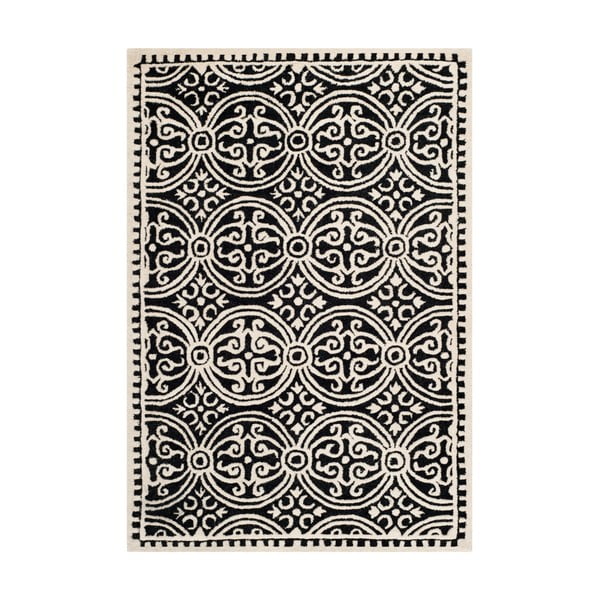 Marina Black gyapjú szőnyeg, 121 x 182 cm - Safavieh