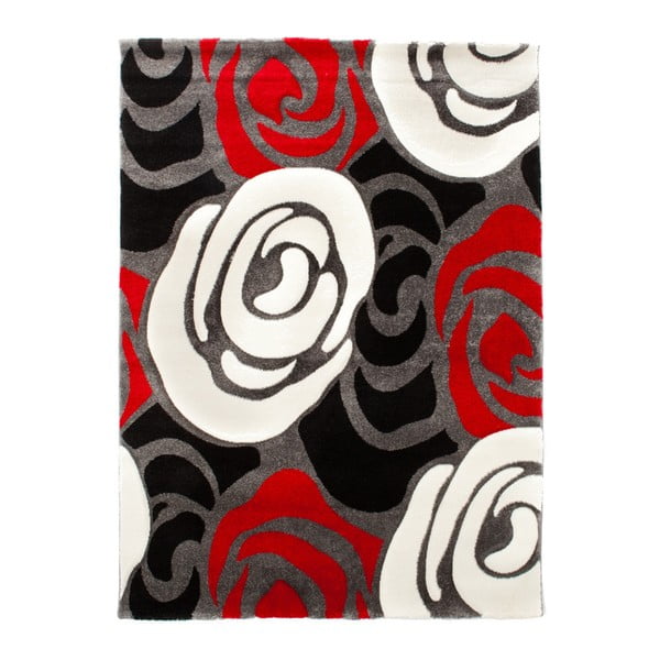 Rose fekete-piros szőnyeg, 140 x 190 cm - Tomasucci