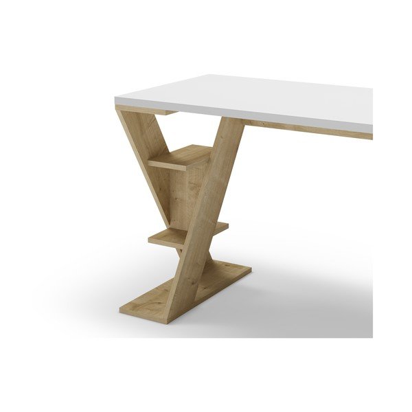 Íróasztal fehér asztallappal 60x137 cm Butterfly – Marckeric-image-4