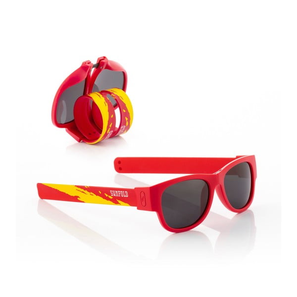 Sunfold Kids Mondial Spain piros összecsukható gyerek napszemüveg - InnovaGoods