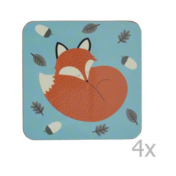 Rusty The Fox parafa poháralátét, 4 db - Rex London