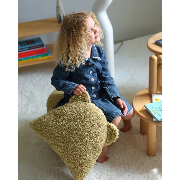 Zöld buklé párna gyerek kanapéhoz Bear – Wigiwama-image-1