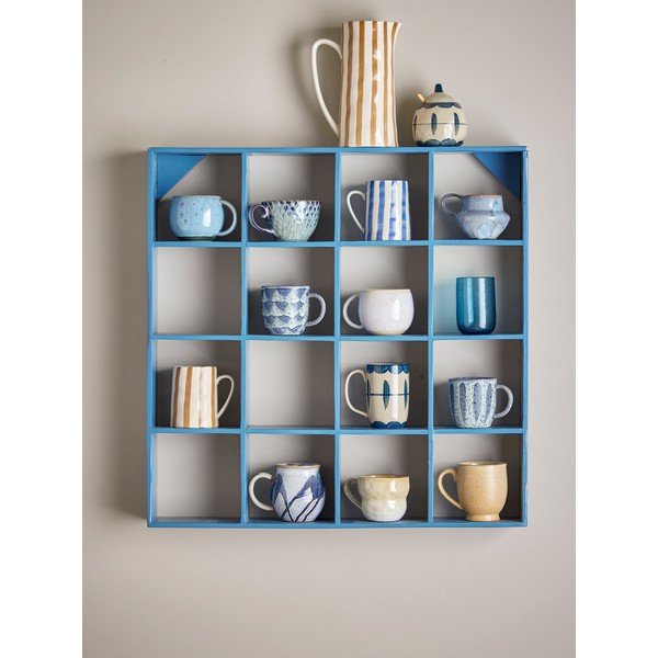 Kék többszintes újrahasznosított fa fali polc 70 cm Bekka – Bloomingville-image-1