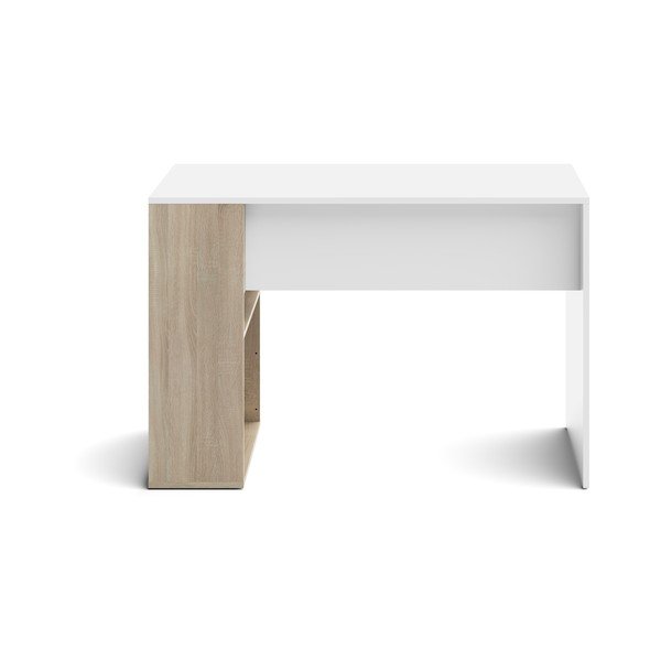 Fehér íróasztal tölgyfa dekorral 114x50 cm Yale - TemaHome -image-4