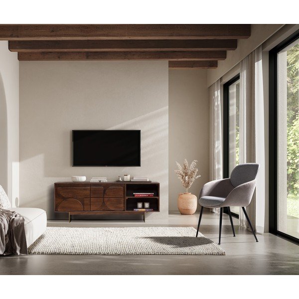 Barna mangófa TV-állvány 145x55x40 cm Trisha – MOME-image-1