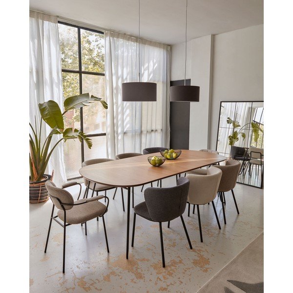 Bézs kárpitozott étkezőszék szett 2 db-os Ciselia – Kave Home-image-2