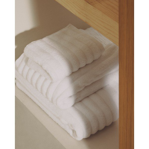 Fehér frottír pamut törölköző 50x90 cm Navira – Kave Home-image-2