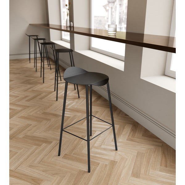 Fekete bőr bárszék Flamingo Bull – LIND DNA-image-3