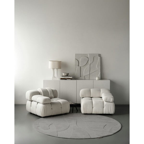 Szürke gyapjú kerek szőnyeg ø 133 cm Morphic Botanica – Agnella-image-1